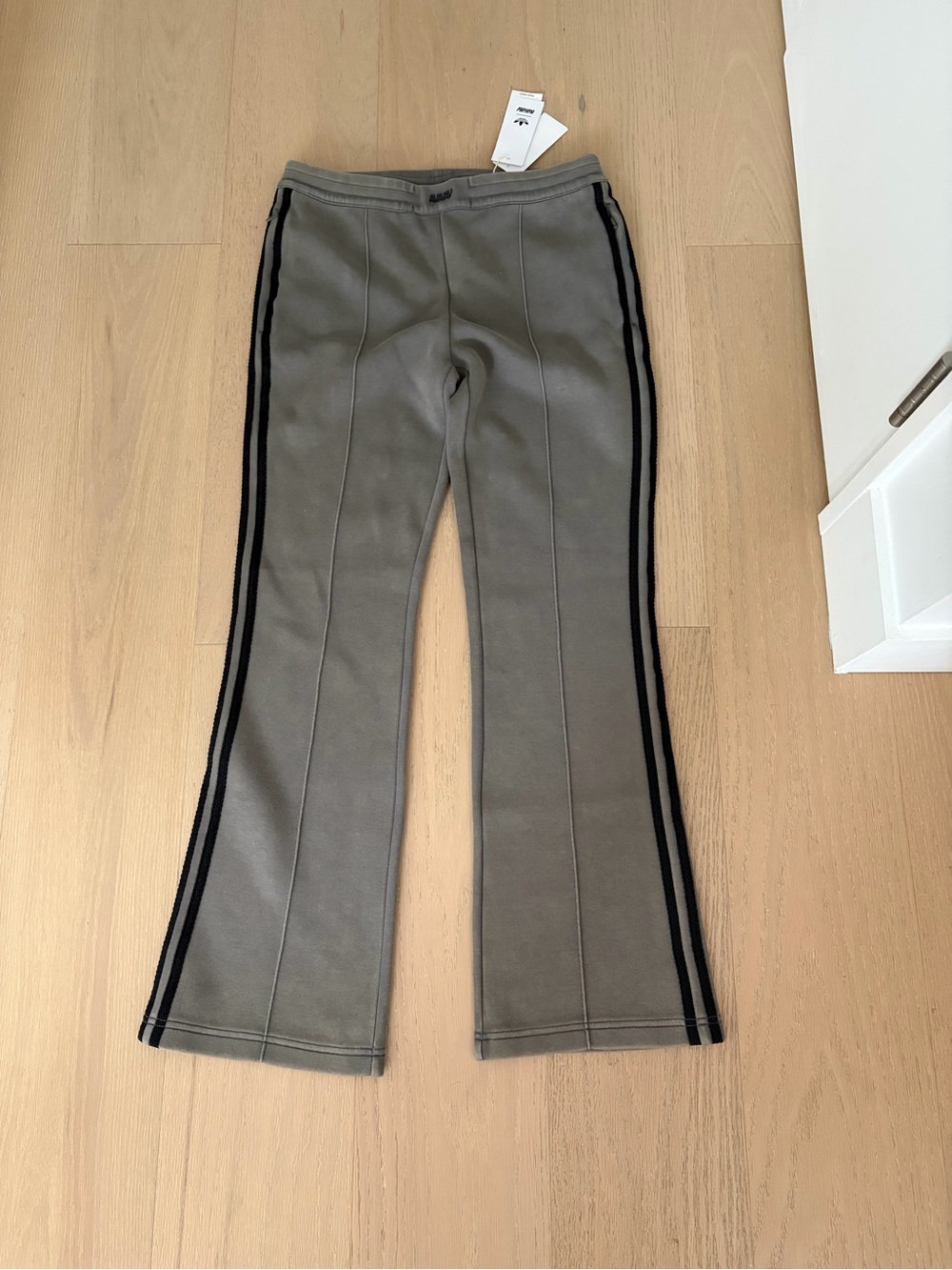NEW Adidas AVAVAV Gray Track Stripe Flare Pants Med